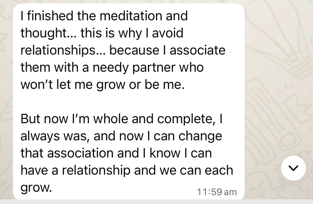 Client message about being themselves