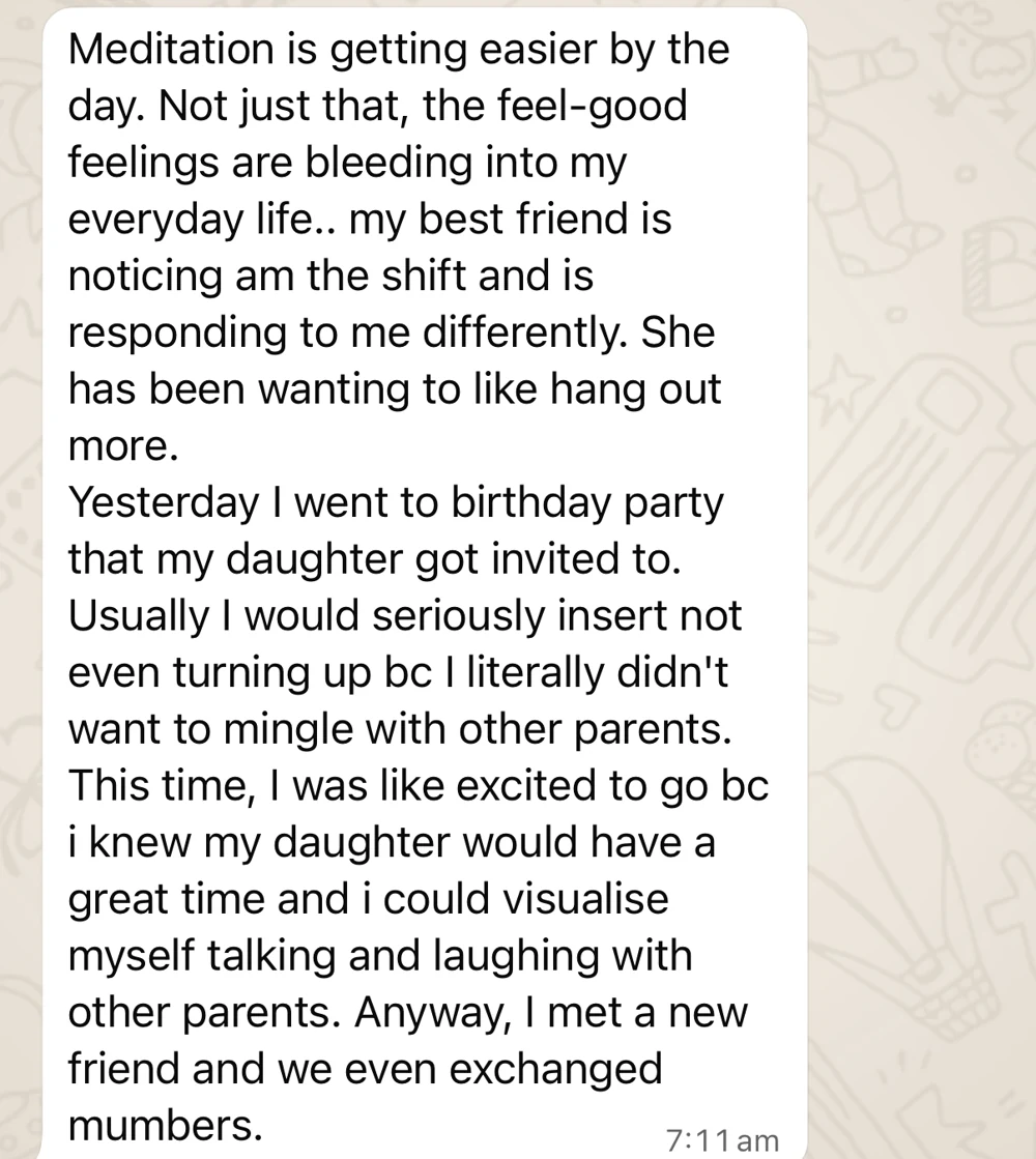 Client message after a social situation